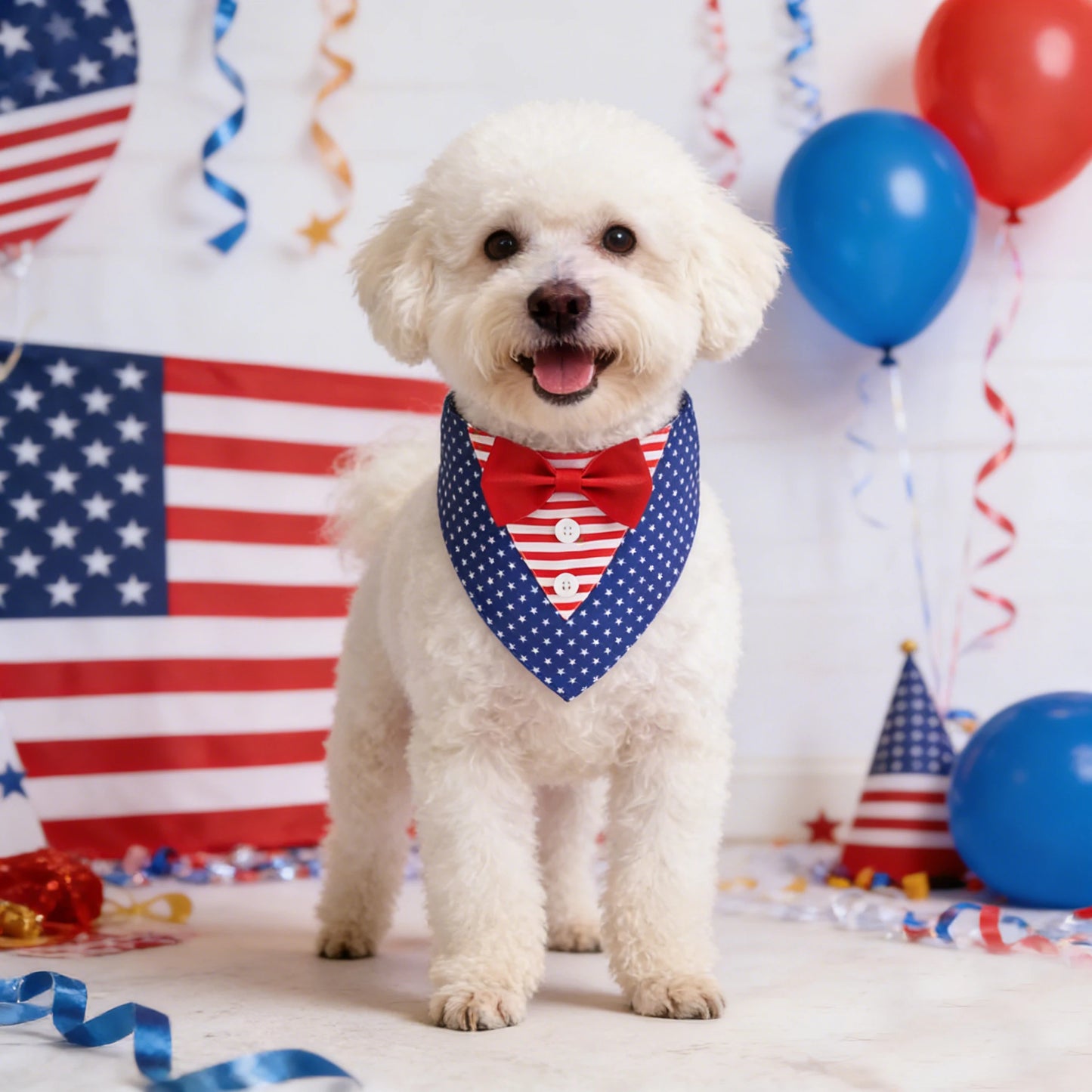Patriotic Tuxedo Pet Bandana - 4th of July Edition