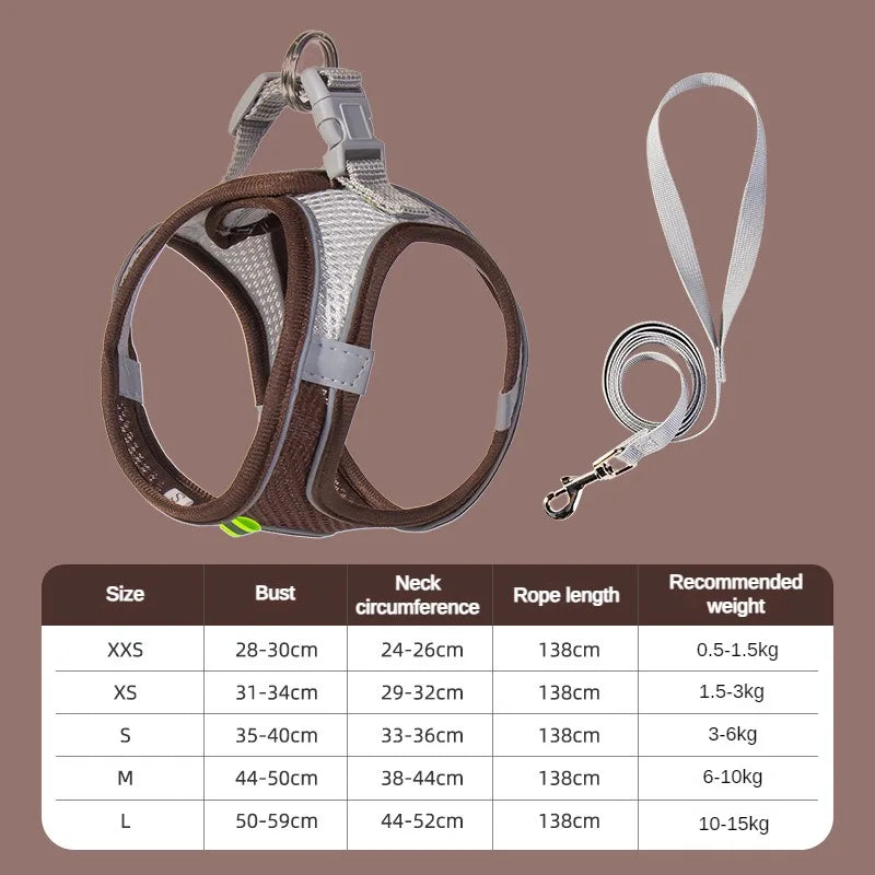 No-Choke Breathable Mesh Harness & Leash Set