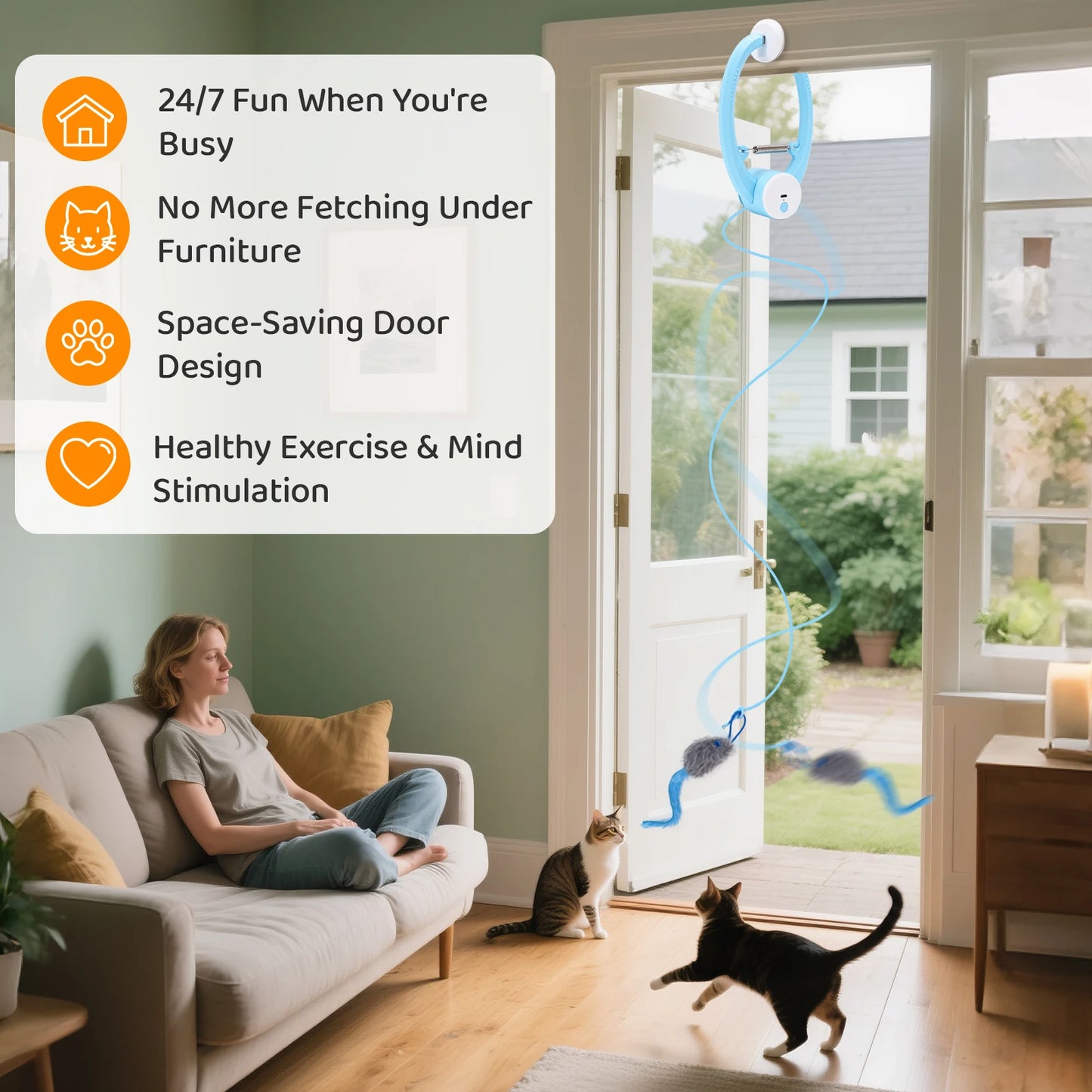 Automatic Interactive Hanging Cat Toy Set (USB Rechargeable)