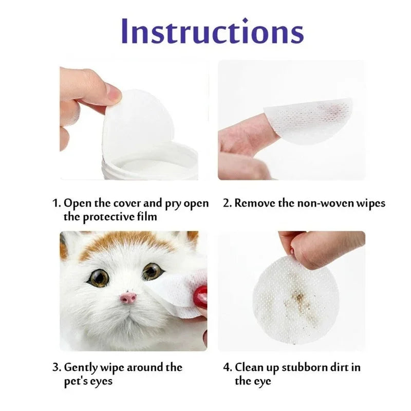 Gentle Tear Stain & Ear Cleaning Wipes for Dogs & Cats (130 Pcs)