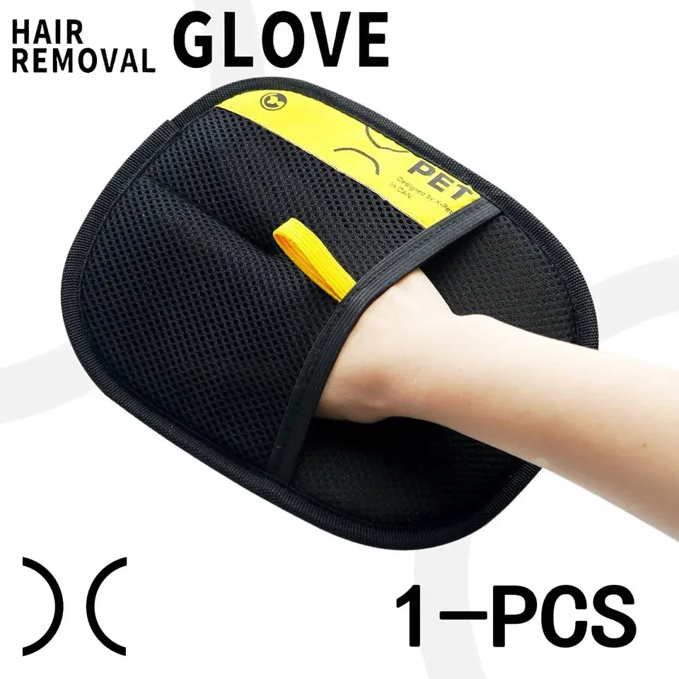 Two-Way Electrostatic Pet Hair Remover Glove & Brush Set