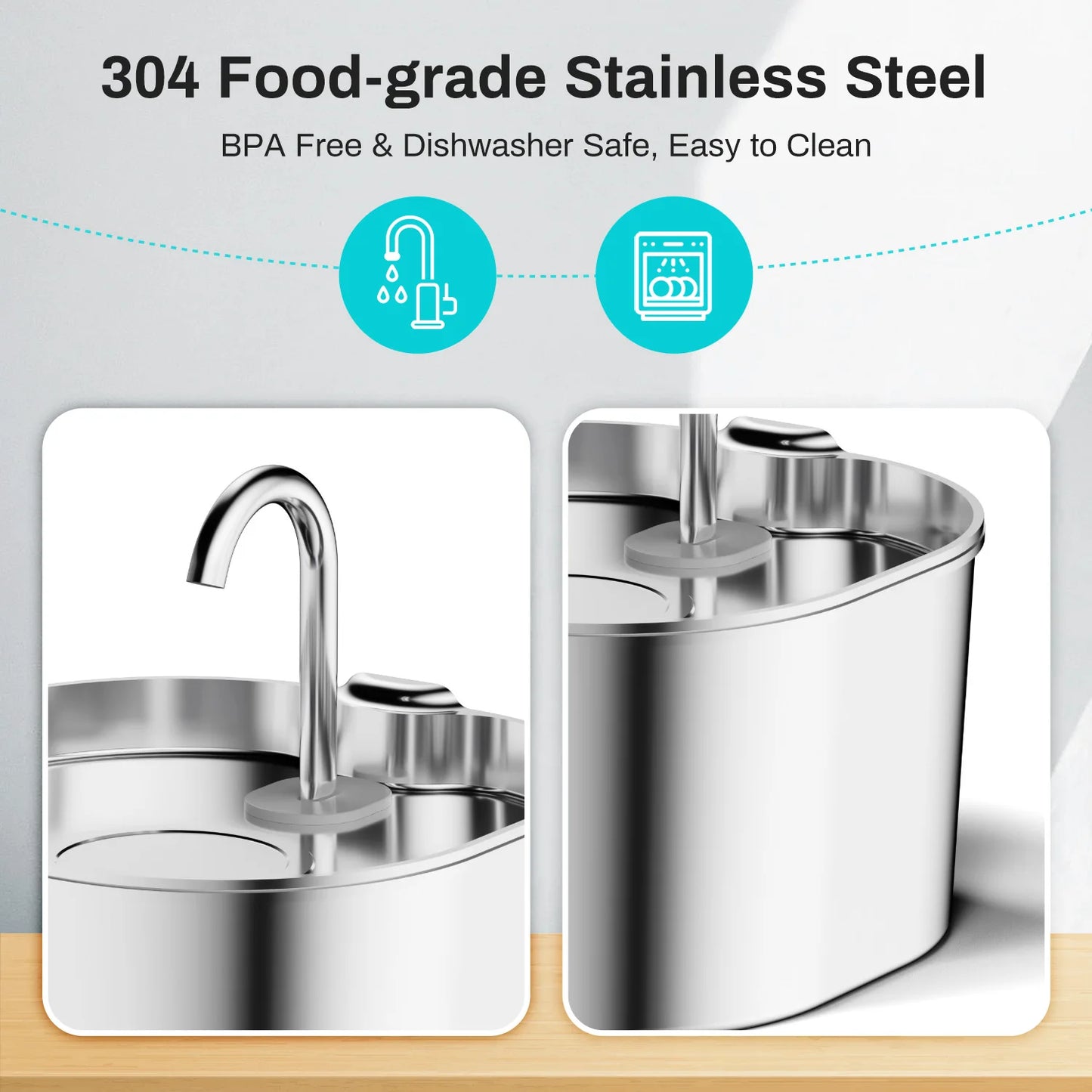 AquaFlow Stainless Pet Fountain