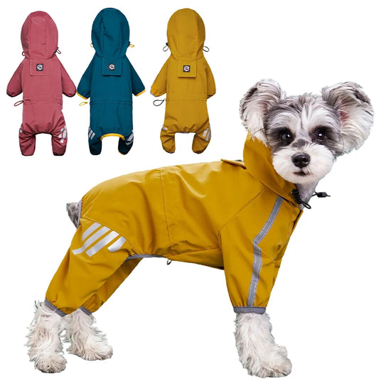 Full-Body Reflective Waterproof Dog Raincoat