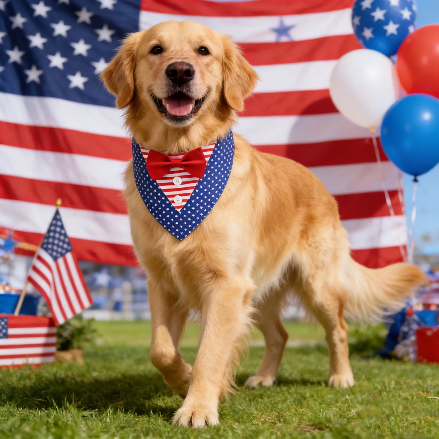 Patriotic Tuxedo Pet Bandana - 4th of July Edition