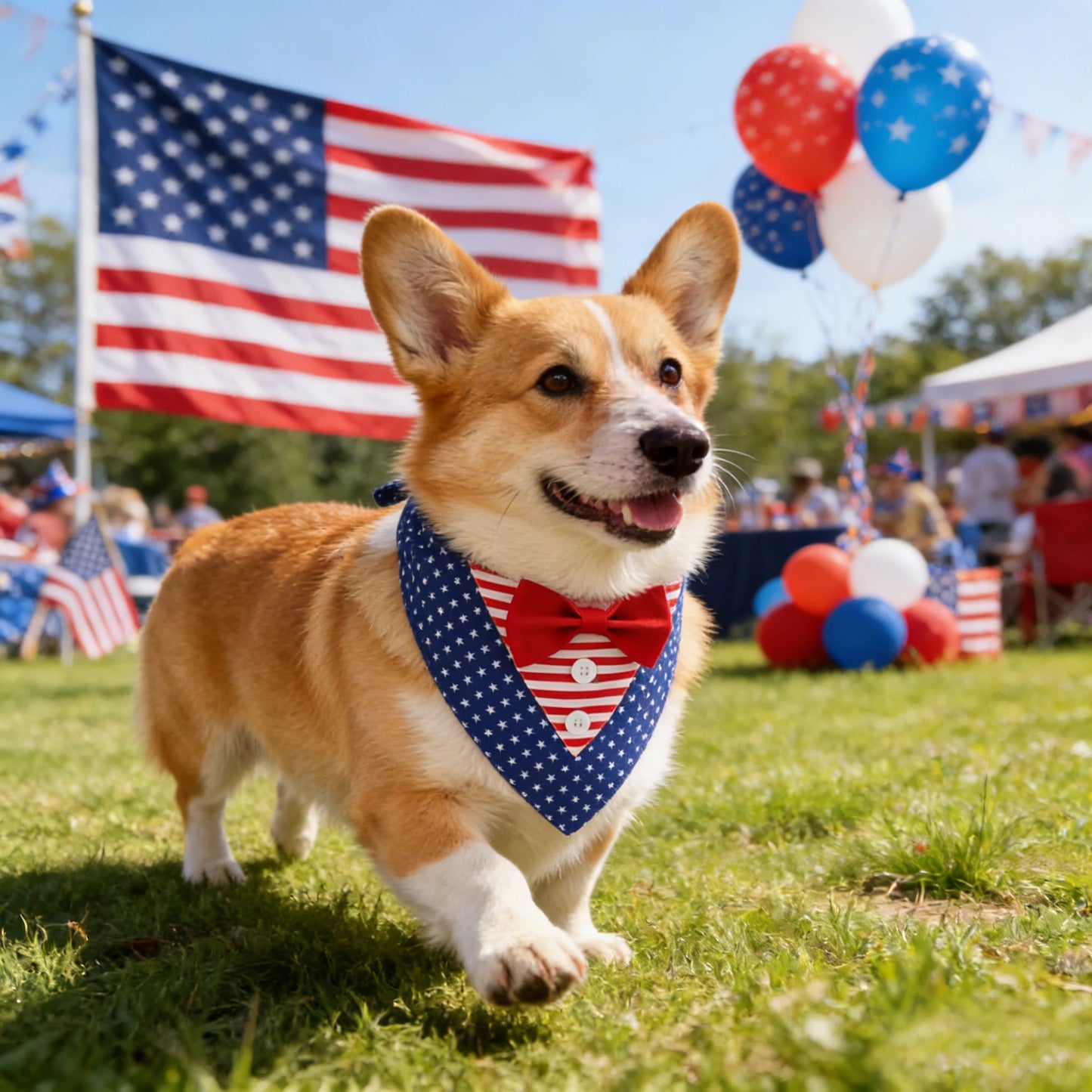 Patriotic Tuxedo Pet Bandana - 4th of July Edition