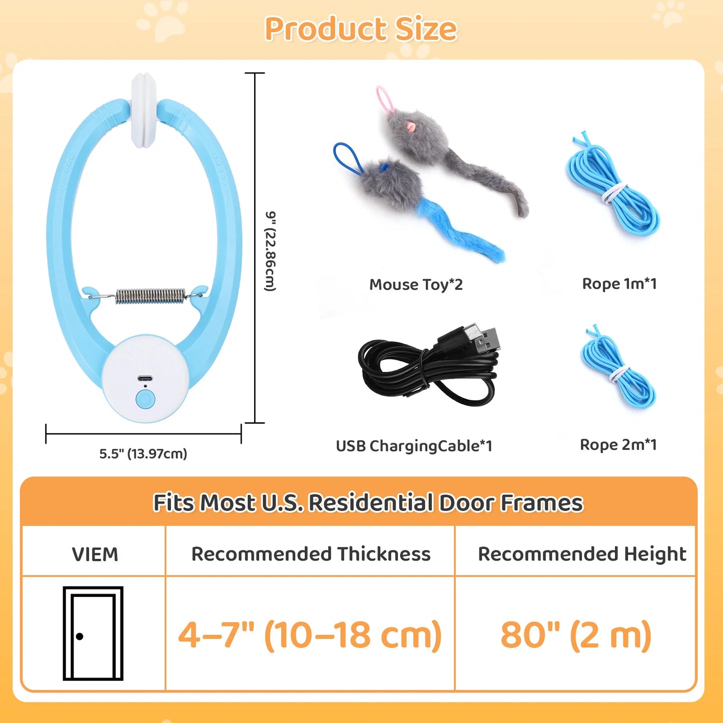 Automatic Interactive Hanging Cat Toy Set (USB Rechargeable)