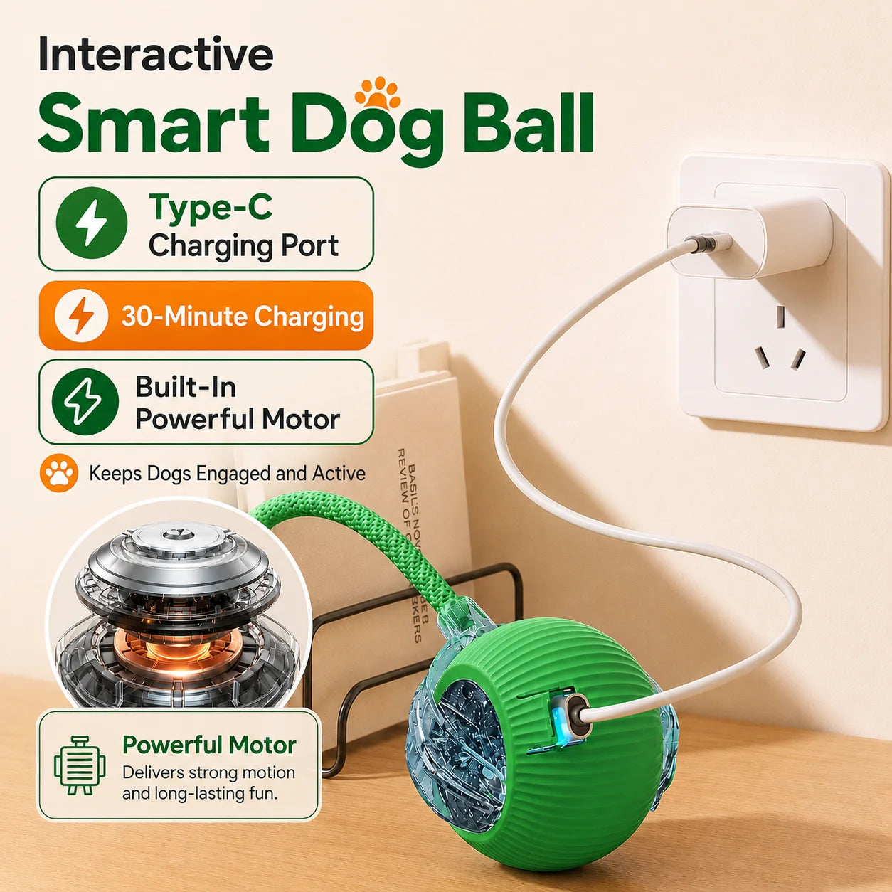 Smart Interactive Obstacle-Avoidance Dog Ball Toy