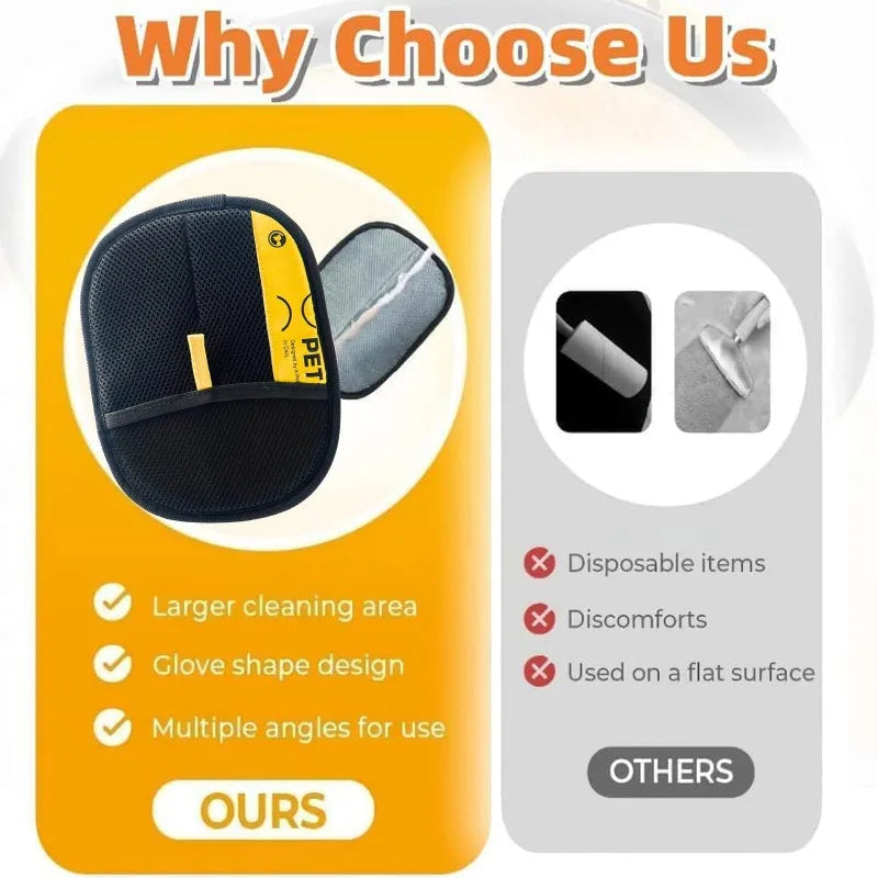 Two-Way Electrostatic Pet Hair Remover Glove & Brush Set