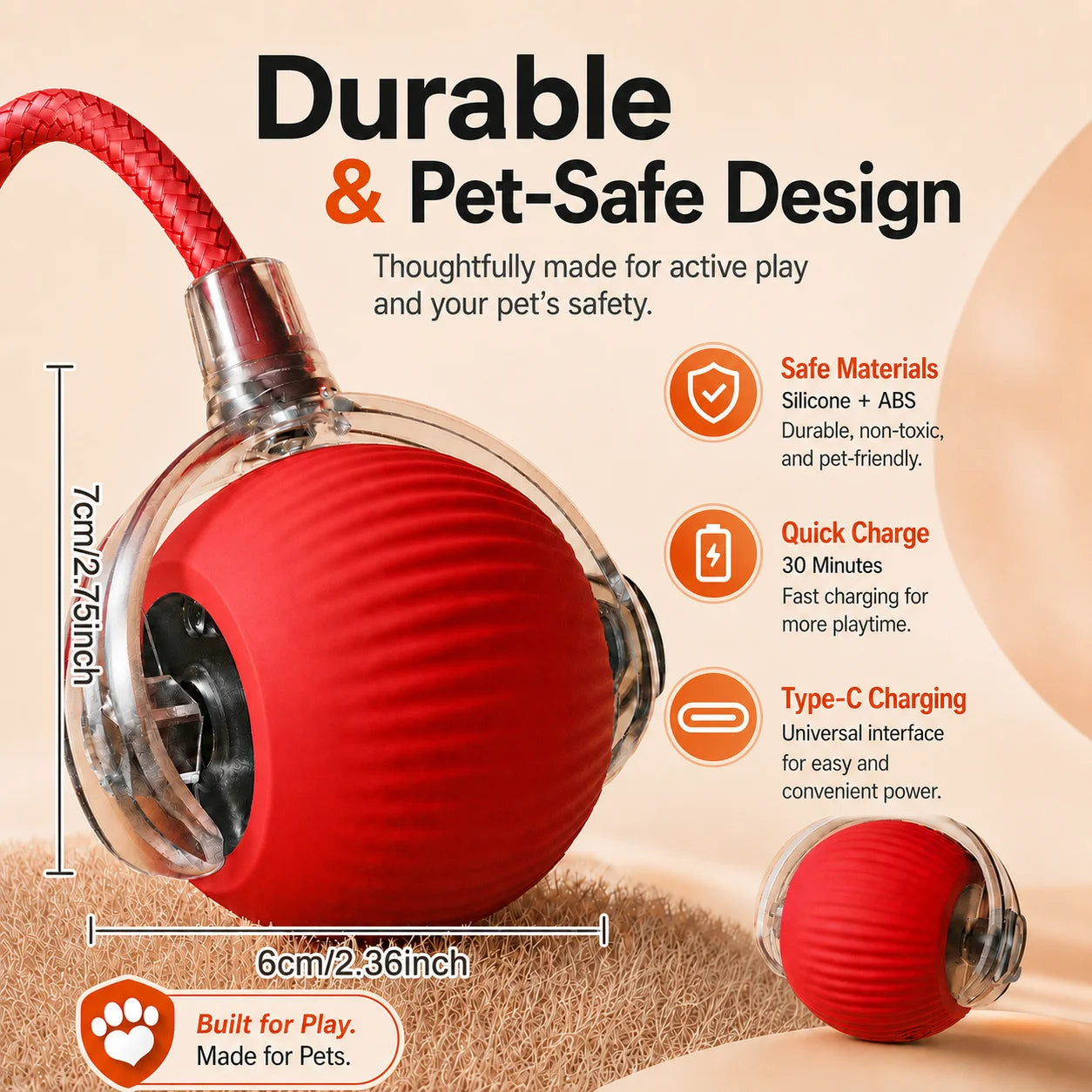 Smart Interactive Obstacle-Avoidance Dog Ball Toy
