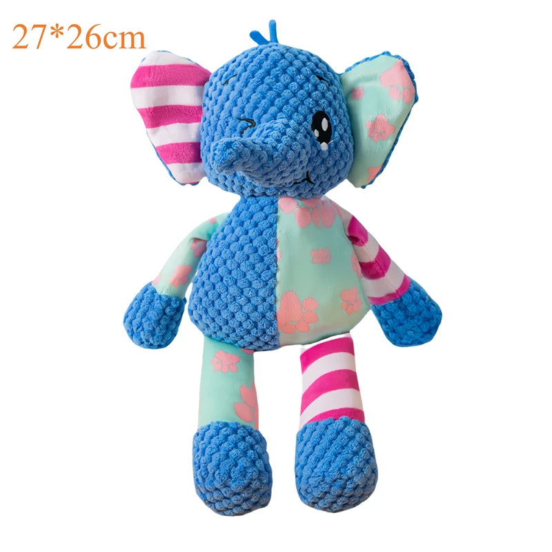 Squeaky Plush Dog Chew Toy - Bite Resistant Dental Care Animal