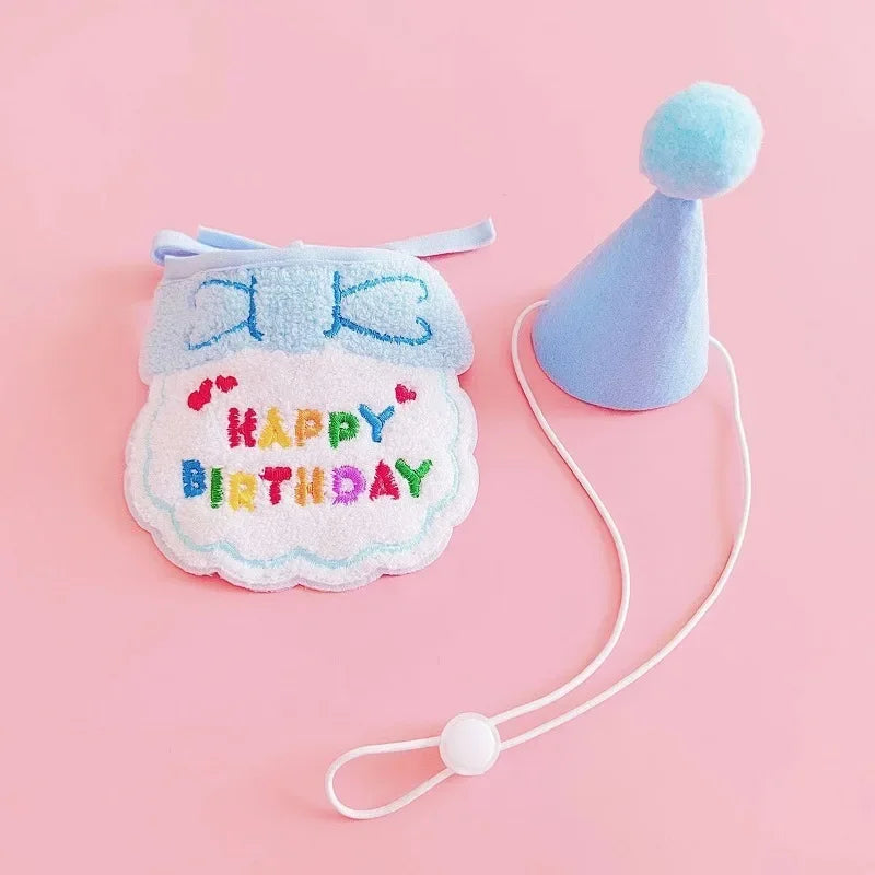 Adorable Magic Birthday Pet Hat & Matching Bib Set