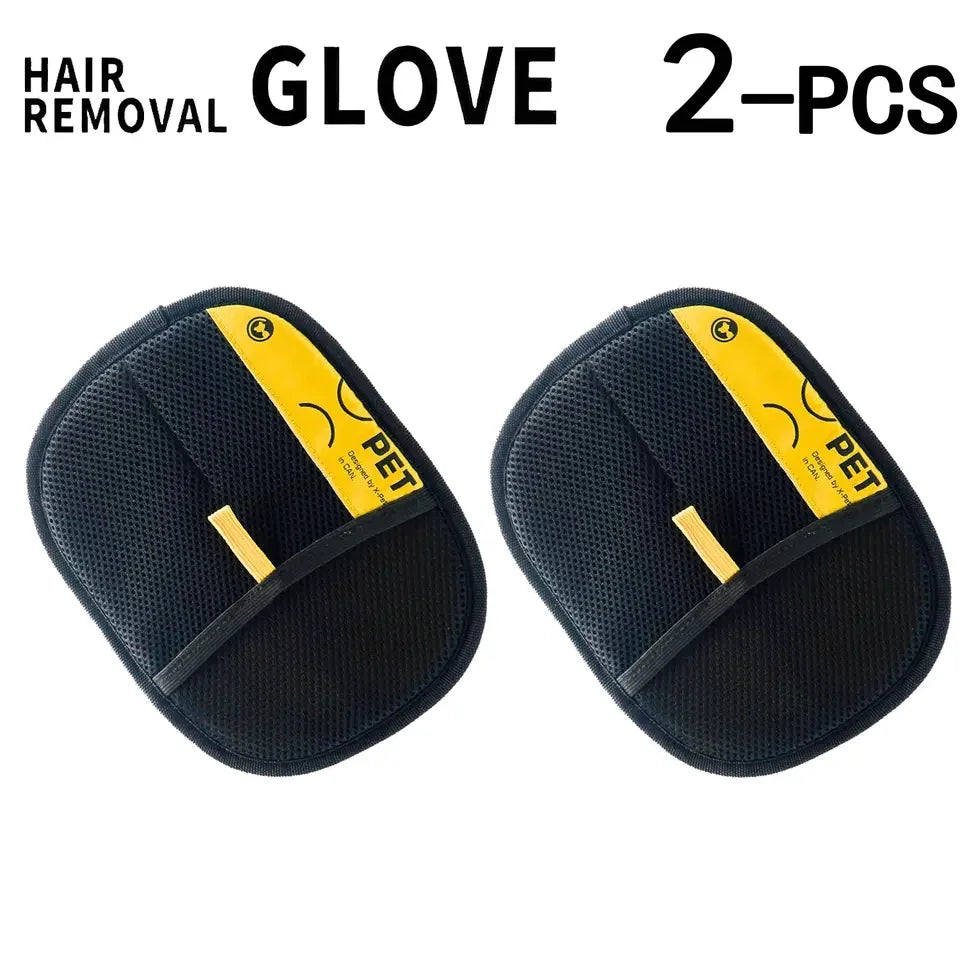 Two-Way Electrostatic Pet Hair Remover Glove & Brush Set