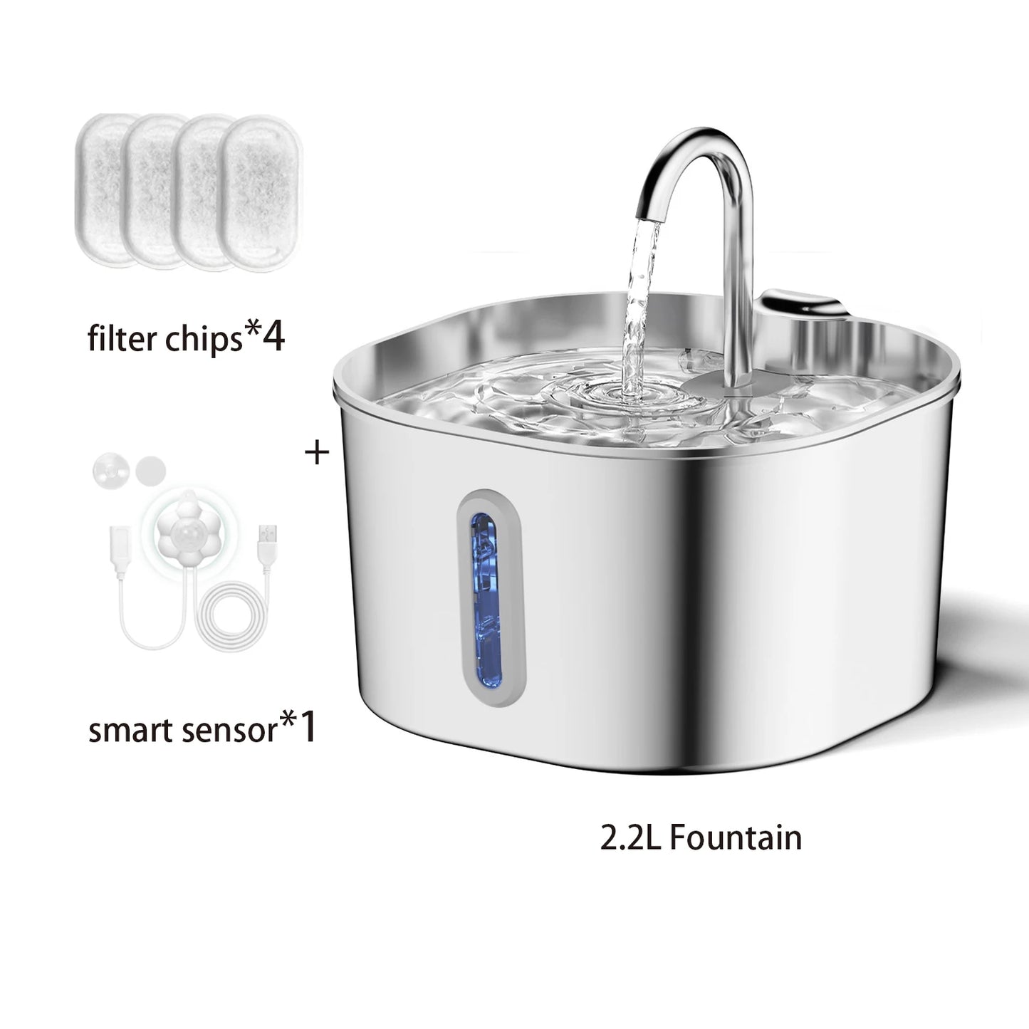 AquaFlow Stainless Pet Fountain