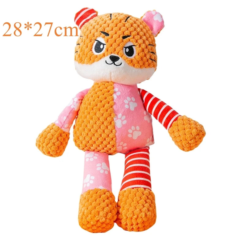 Squeaky Plush Dog Chew Toy - Bite Resistant Dental Care Animal