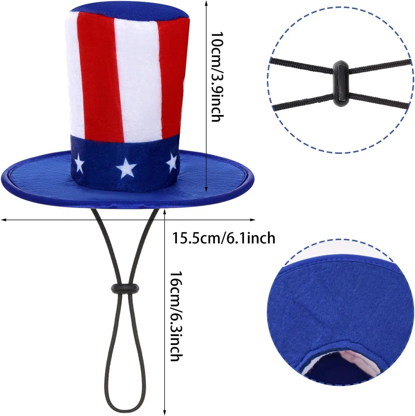 Uncle Sam Patriotic Pet Hat & Bowtie Set - 4th of July Edition