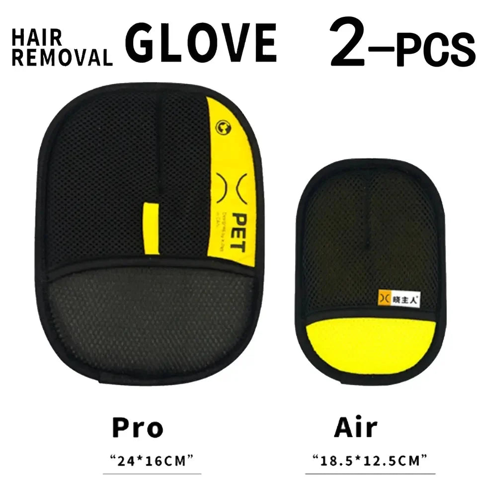 Two-Way Electrostatic Pet Hair Remover Glove & Brush Set