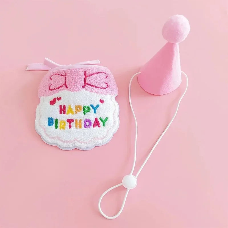 Adorable Magic Birthday Pet Hat & Matching Bib Set