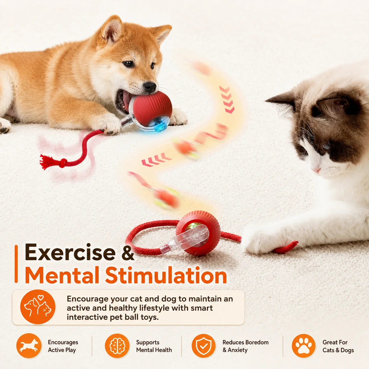 Smart Interactive Obstacle-Avoidance Dog Ball Toy